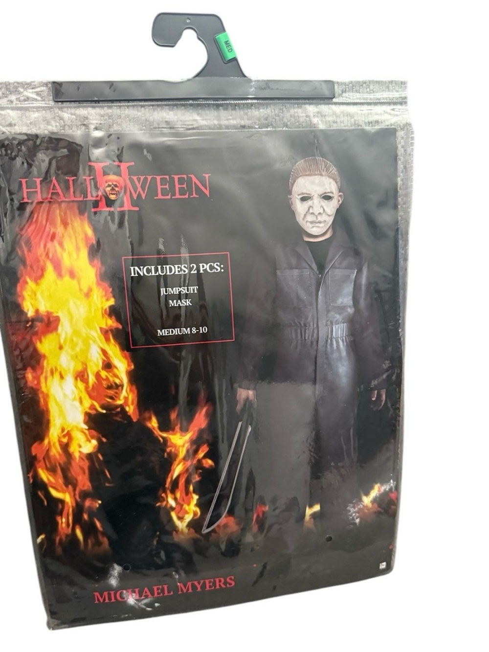 Halloween Michael Myers Kids Black Jumpsuit & Mask Costume - Medium (8-10)